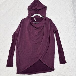Athleta Purana Hooded Cross Wrap Tunic purple/burgundy size XS